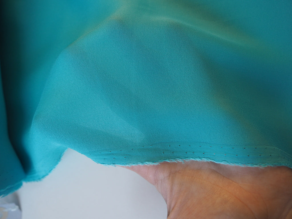 Turquoise Lightweight Silk Crepe De Chine