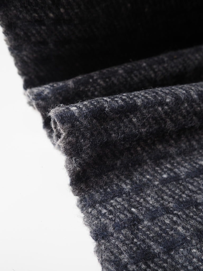 Grey + Navy Twill Wool Coating