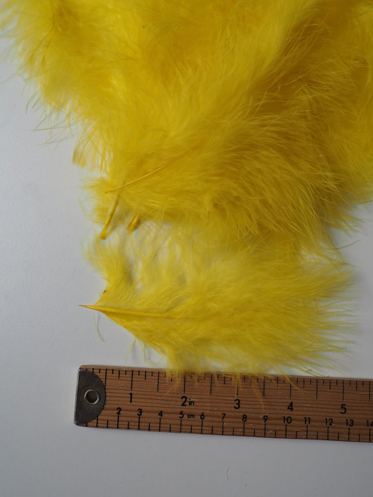 Yellow Turkey Coquille Feathers - 20 pieces