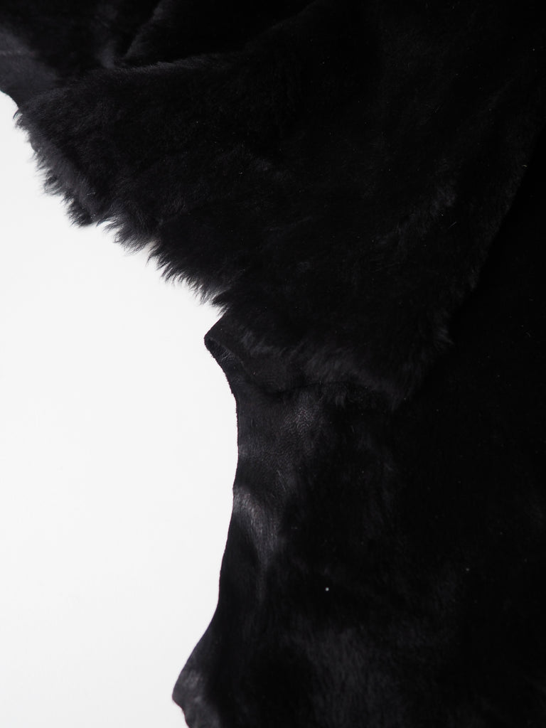 Black Wool Fur Hide