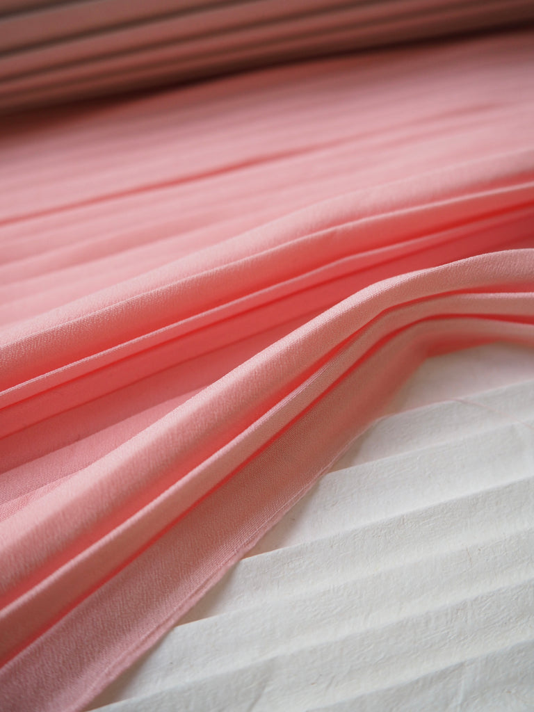 Baby Pink Knife Pleated Crepe Panel