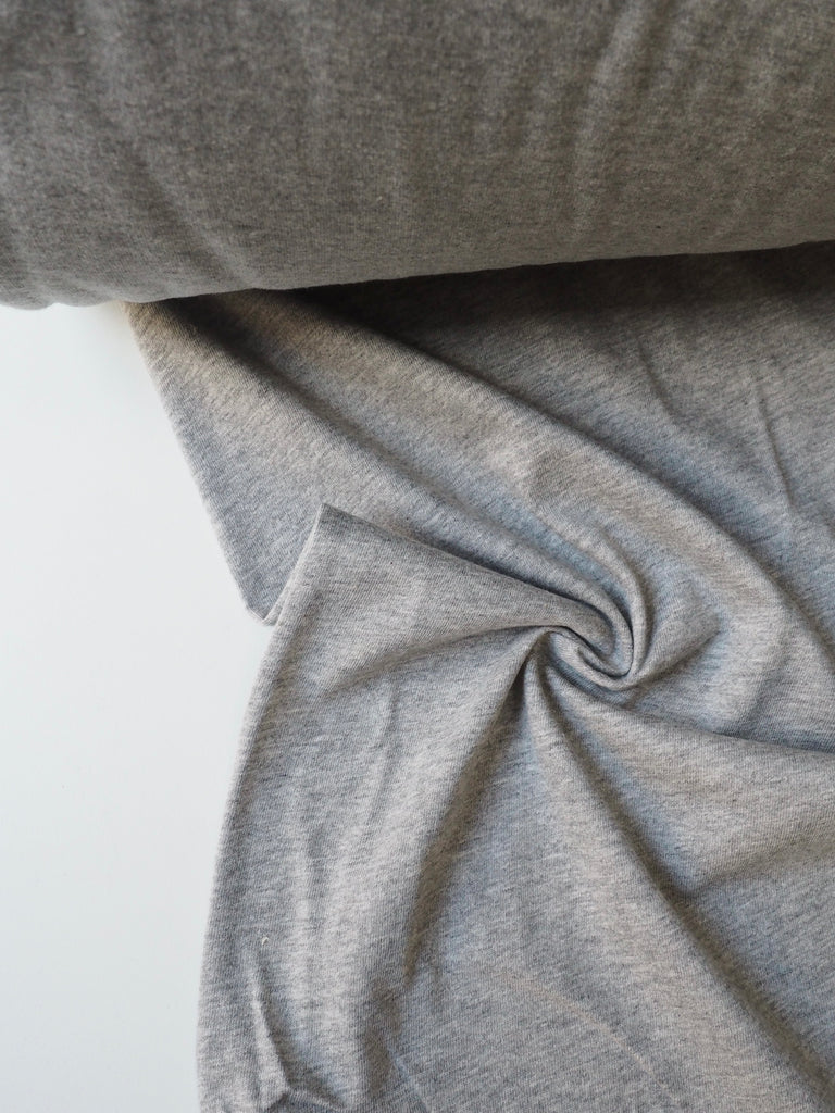 Grey Melange Cotton Interlock T-shirt Jersey