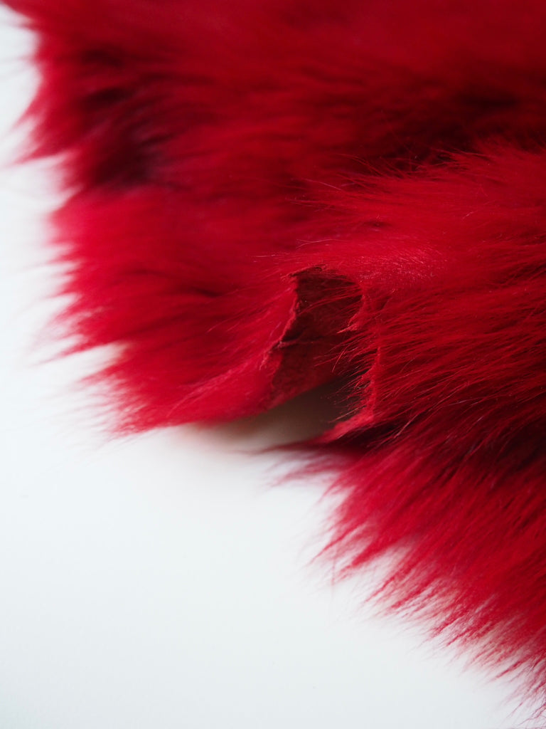 Crimson Shearling Sheep Leather