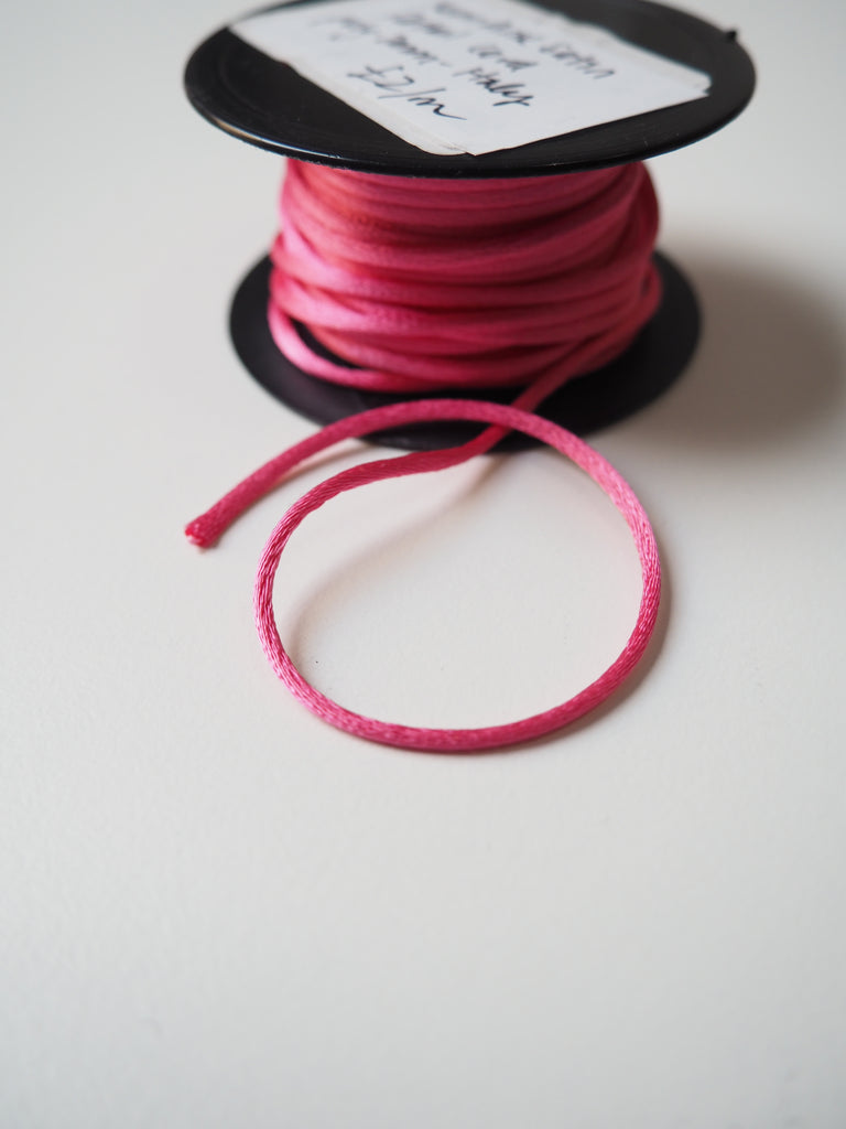 Neon Pink Satin Rattail Cord