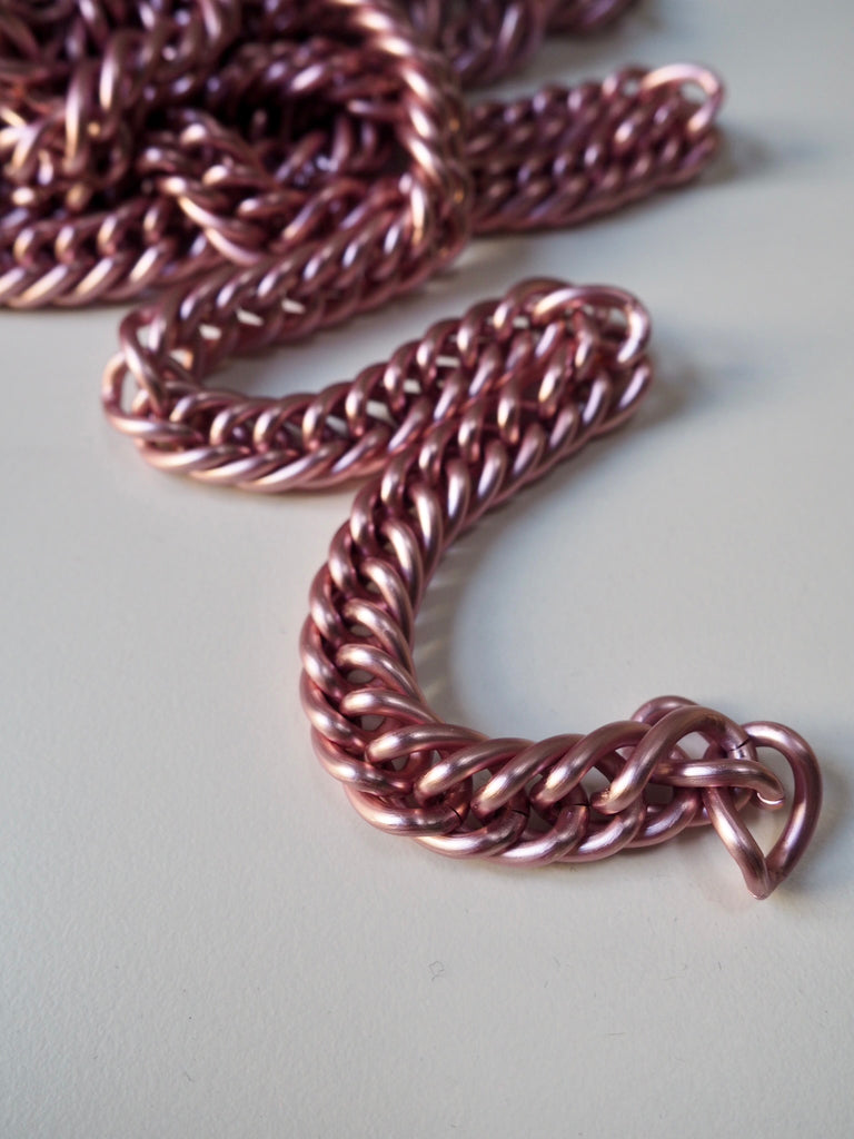 Pink Pearl Metal Chain 15mm