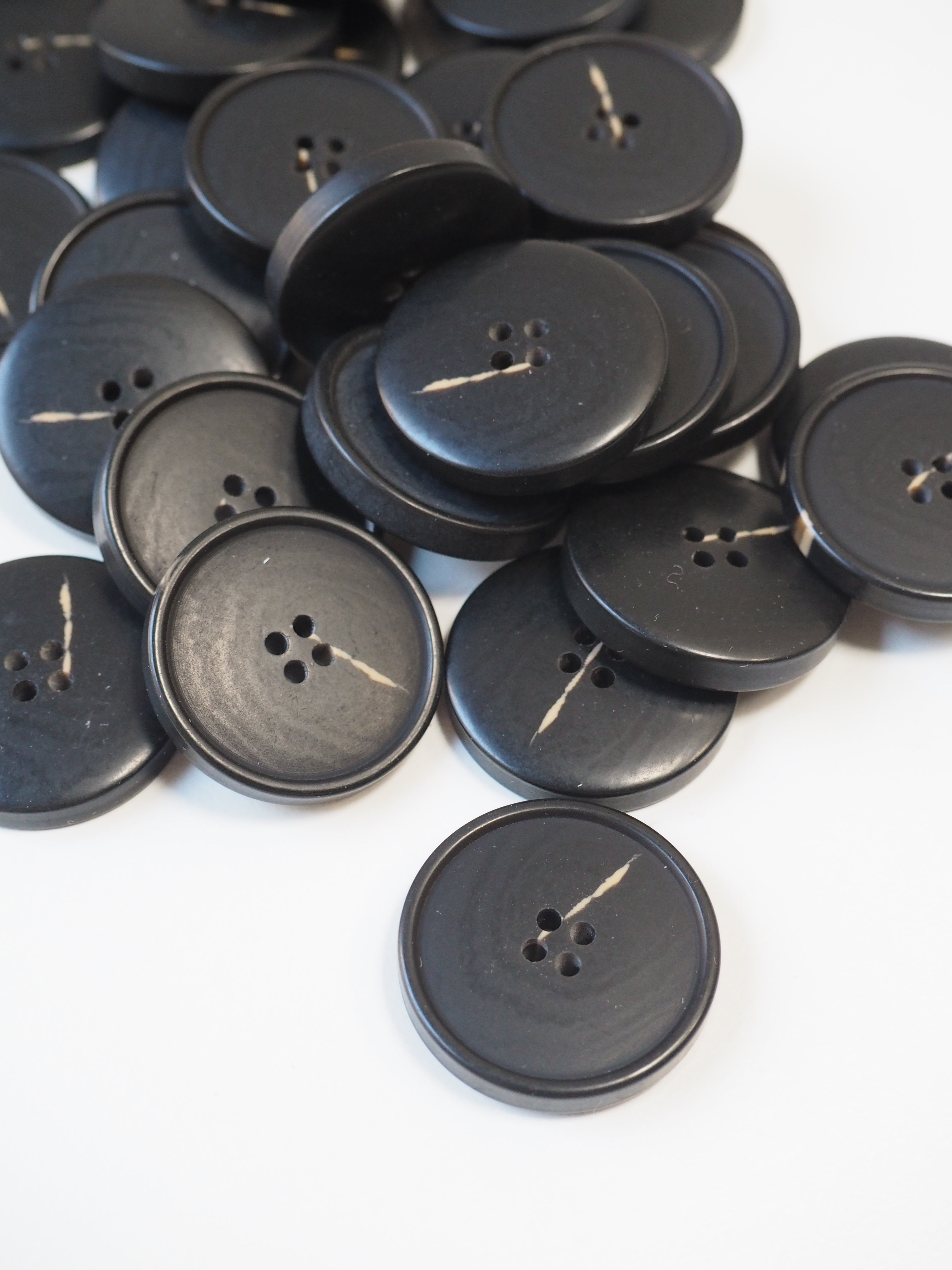 Dark Faux-Horn Plastic Button 26mm – The New Craft House