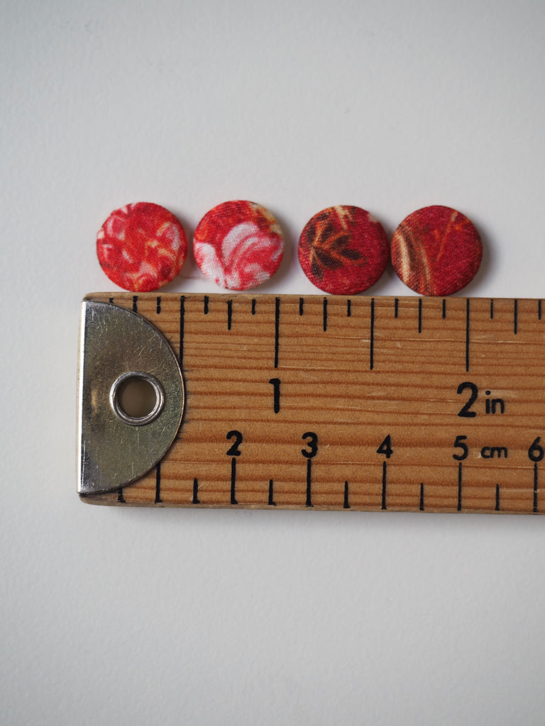 Autumn Bouquet Flat Fabric Covered Buttons 12mm