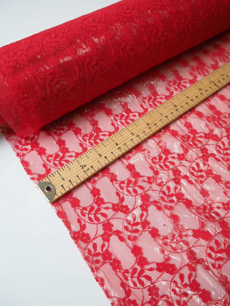 Ruby Laminated Trailing Flower Lace