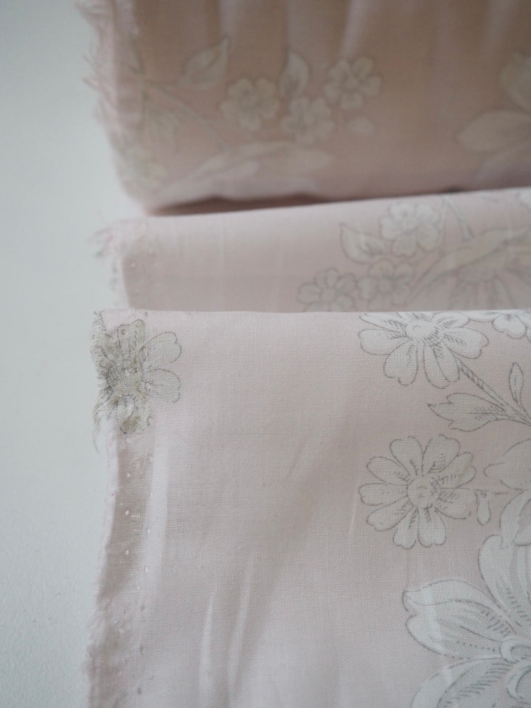 Blush Floral Print Cotton Voile