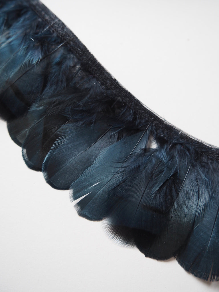 Petrol Blue Partridge Feather Fringing