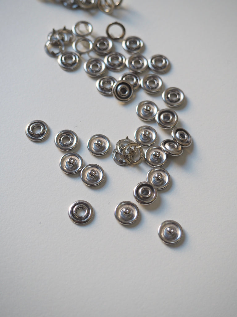 Small Silver Press Studs 5mm - 10 pieces