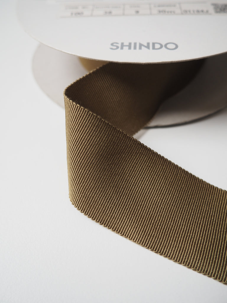 Shindo Olive Grosgrain Ribbon 38mm