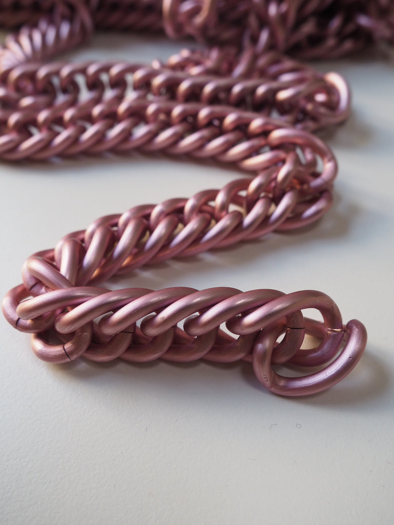 Pink Pearl Metal Chain 20mm