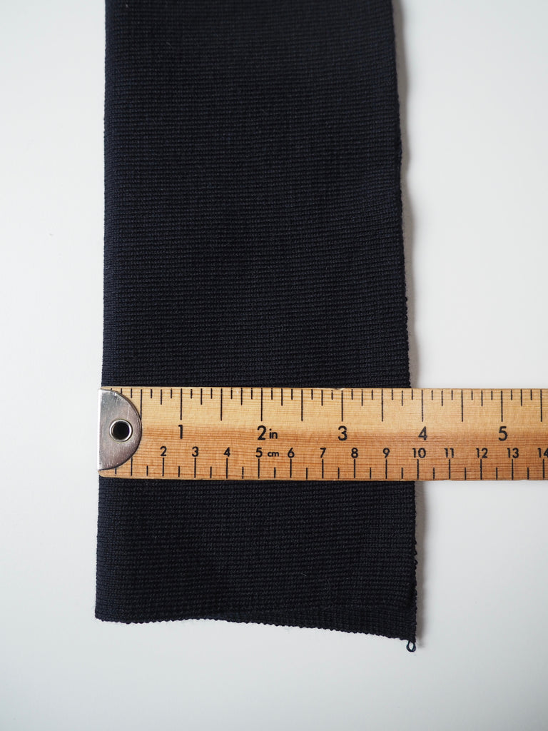 Navy Wool Double Ribbed Cuff 10cm