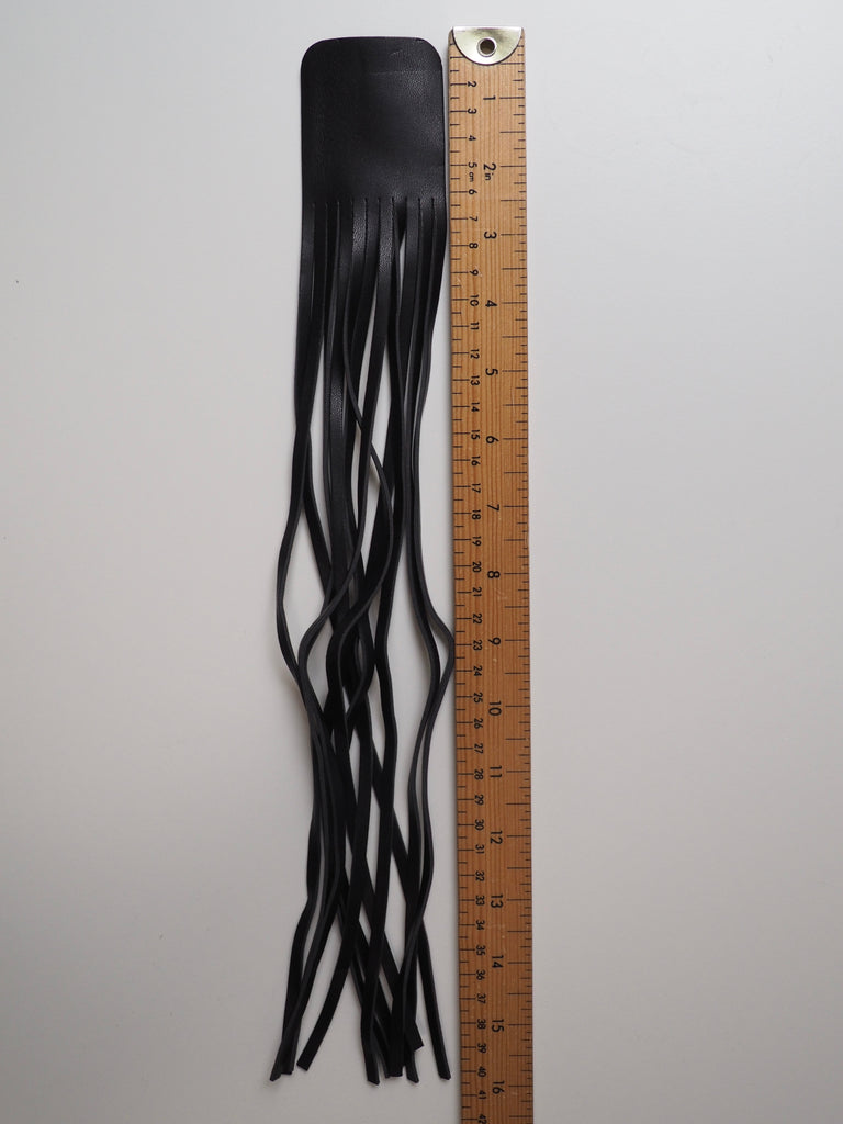Black Faux Leather Small Fringe Tassel 41cm
