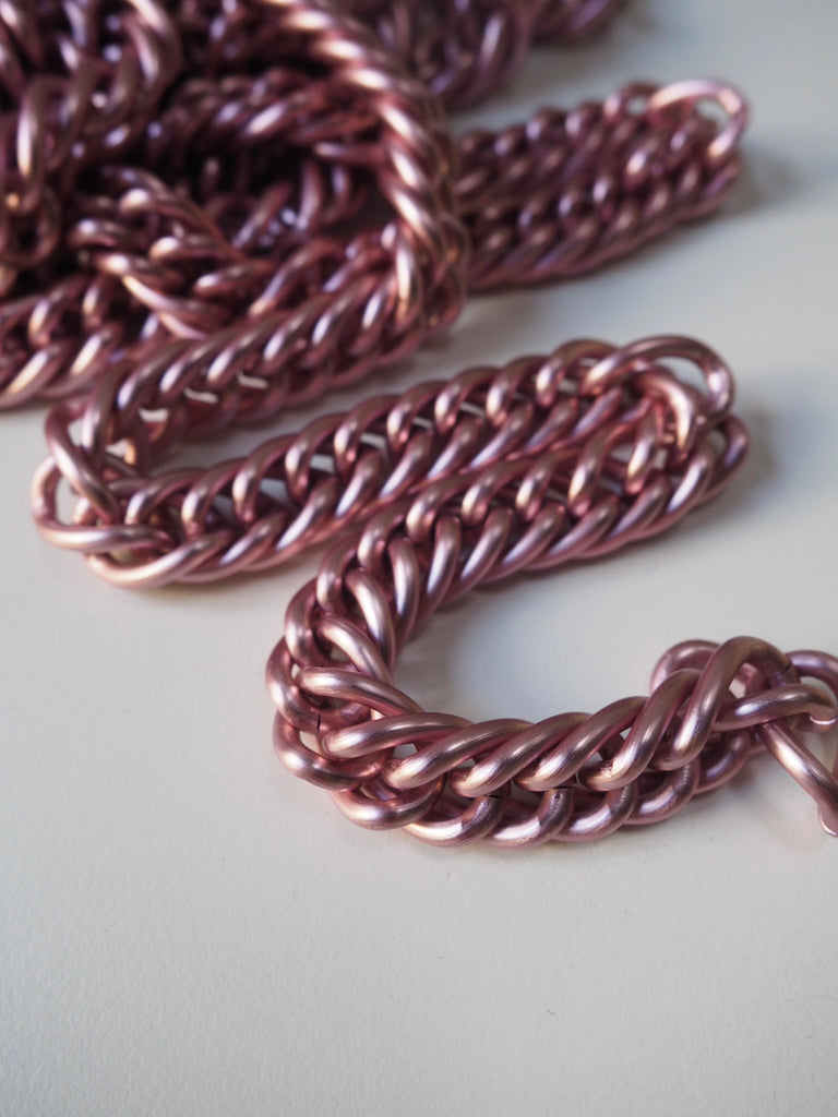 Pink Pearl Metal Chain 15mm