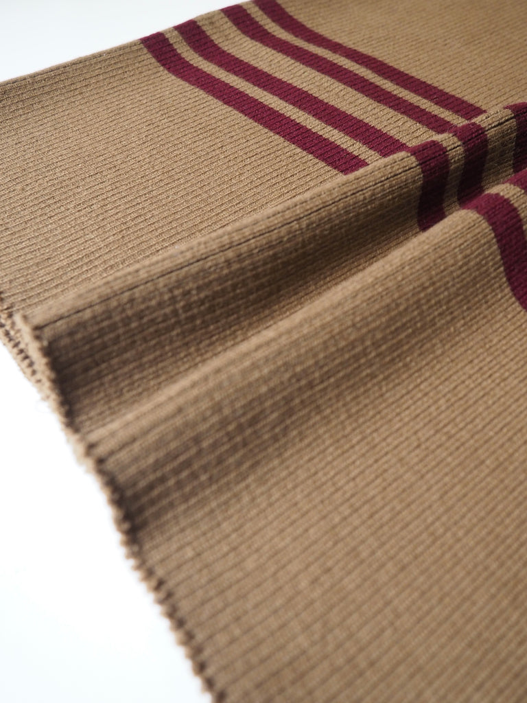 Chunky Brown + Wine Stripe Knit Panels 21cm