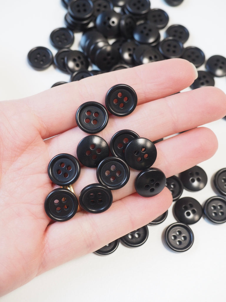 Black Corozo Button 12mm