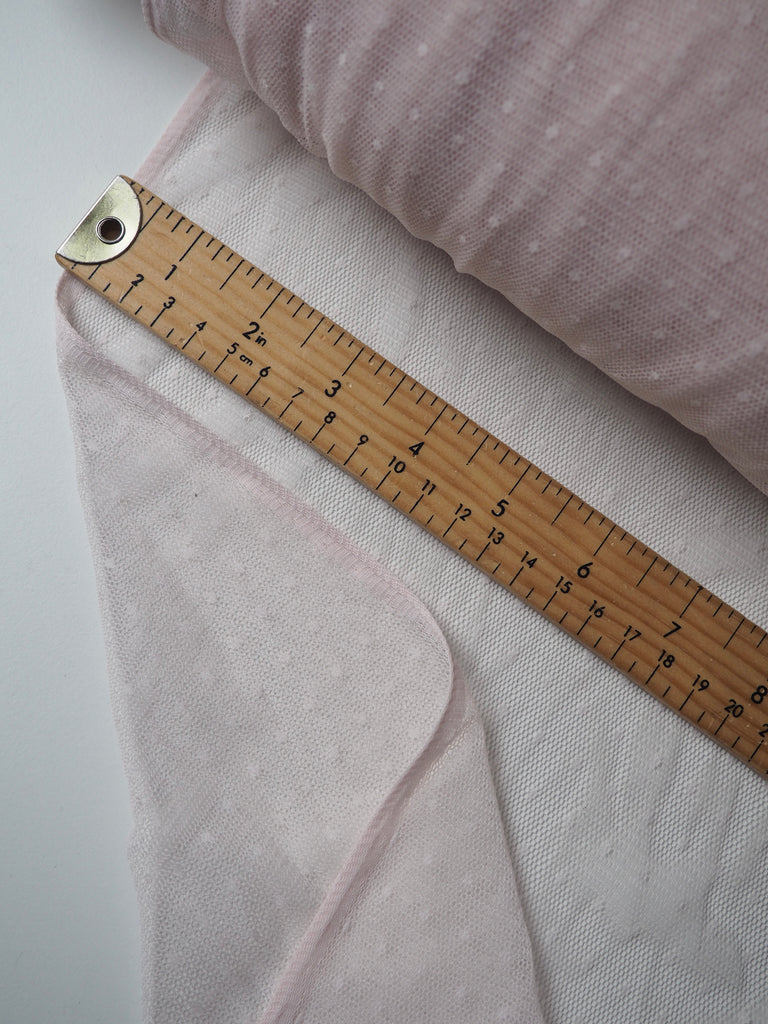 Light Pink Small Swiss Dot Stretch Tulle