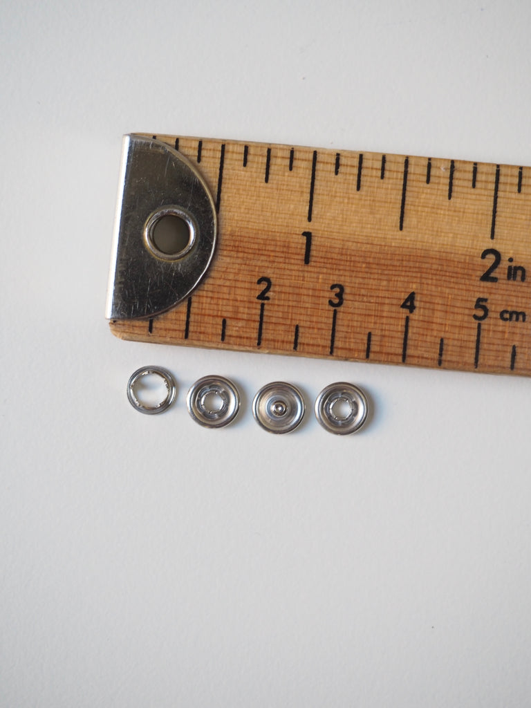 Small Silver Press Studs 5mm - 10 pieces