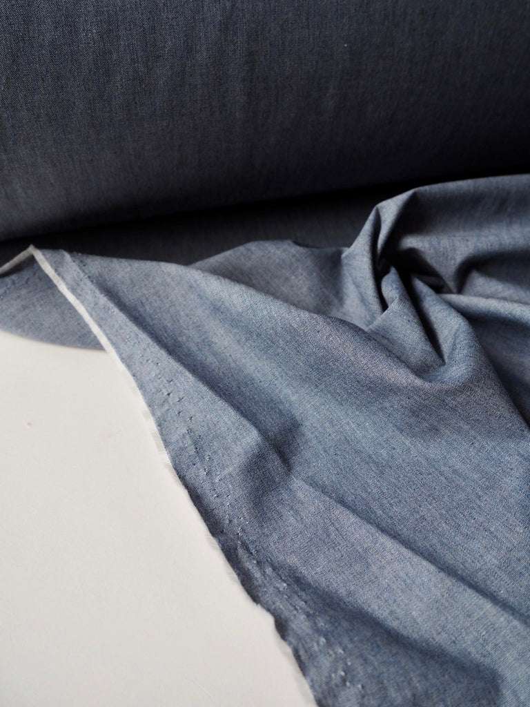 Mid Blue Cotton Chambray