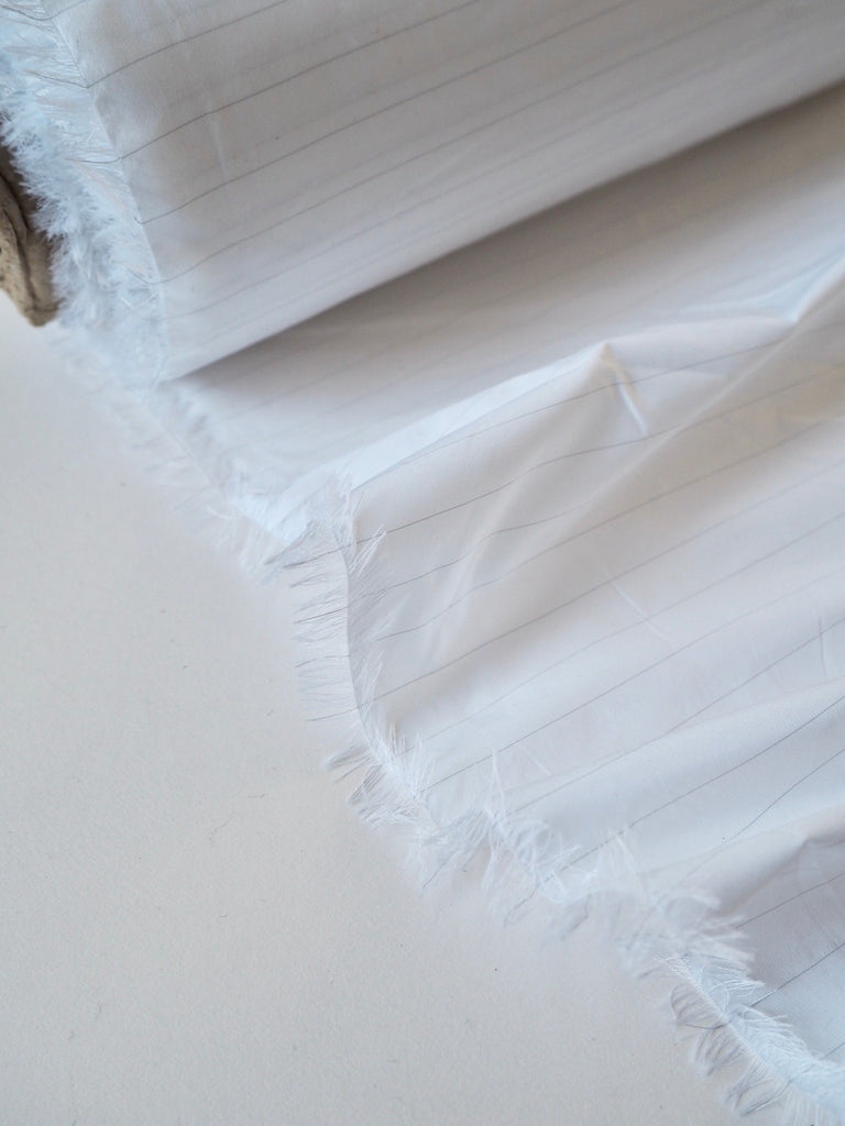 White + Grey Pinstripe Paper Taffeta