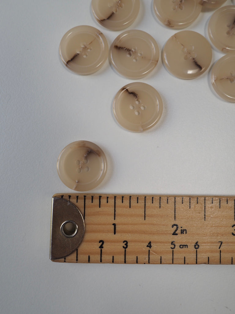 Natural Faux-Horn Plastic Button 23mm