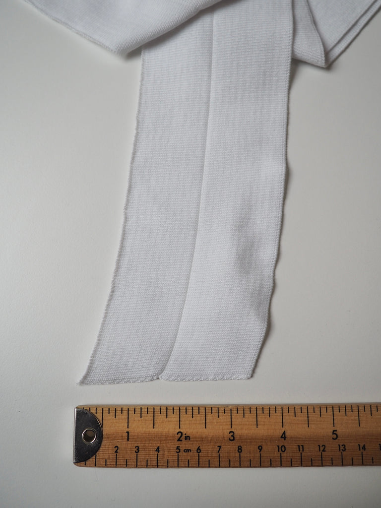 White Double Ribbed Cuff/Hem 4.5cm