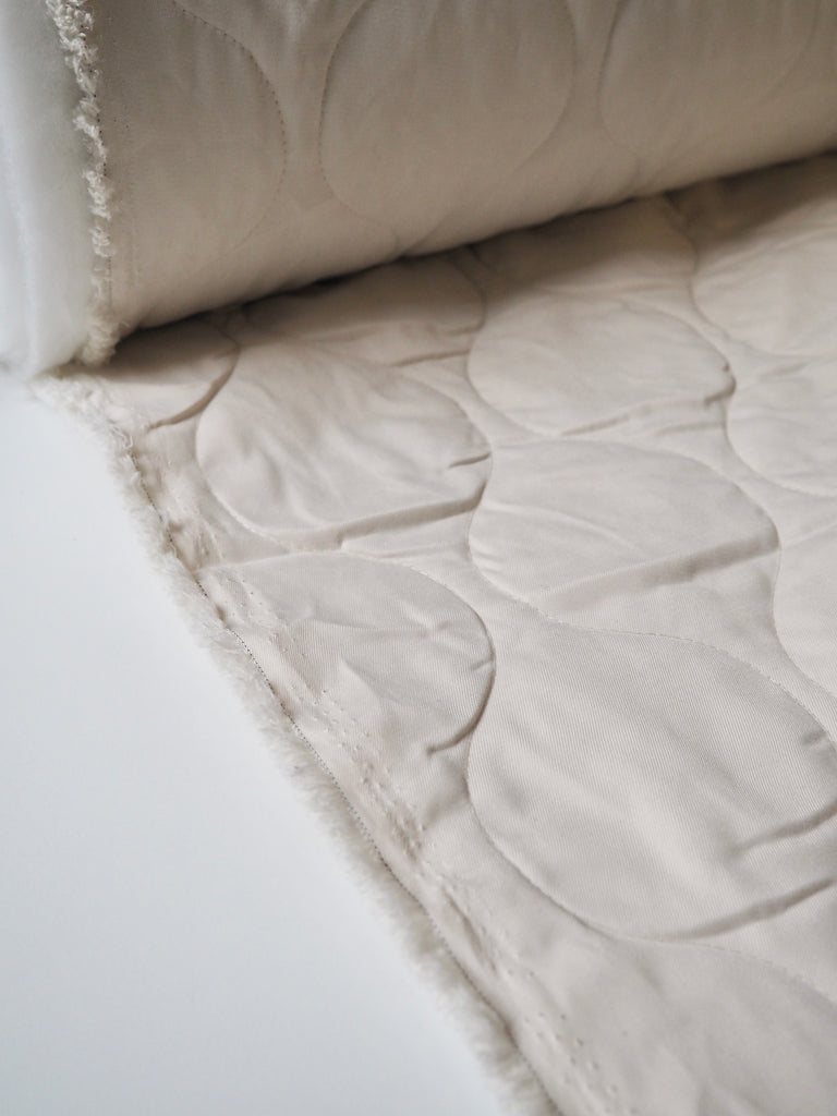 Cream Quilted Twill Coating