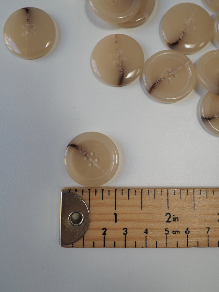 Natural Faux-Horn Plastic Button 28mm