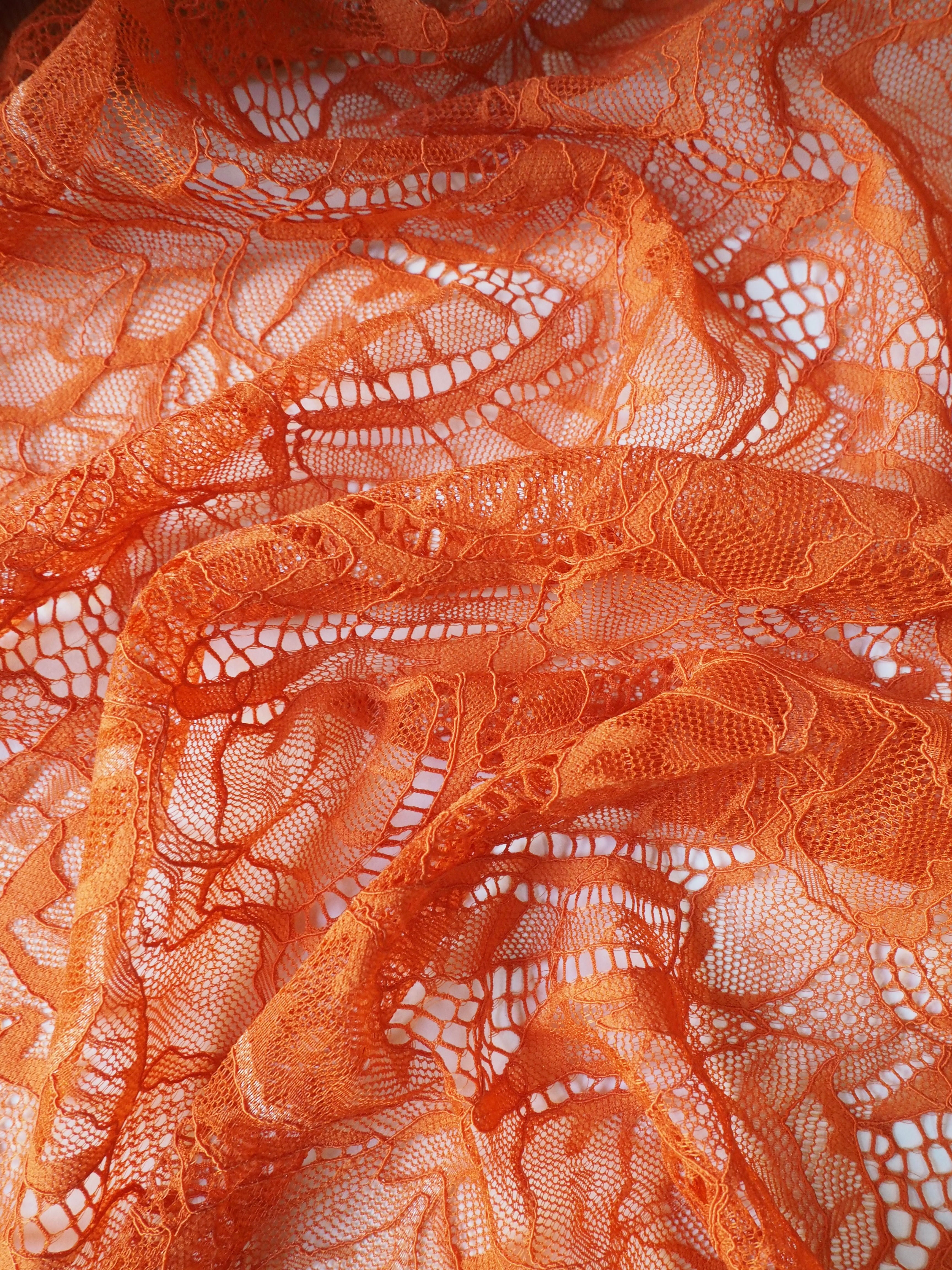 Burnt Orange Carnation Stretch Lace – The New Craft House