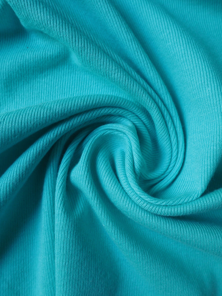 Aqua Cotton 1x1 Rib Jersey