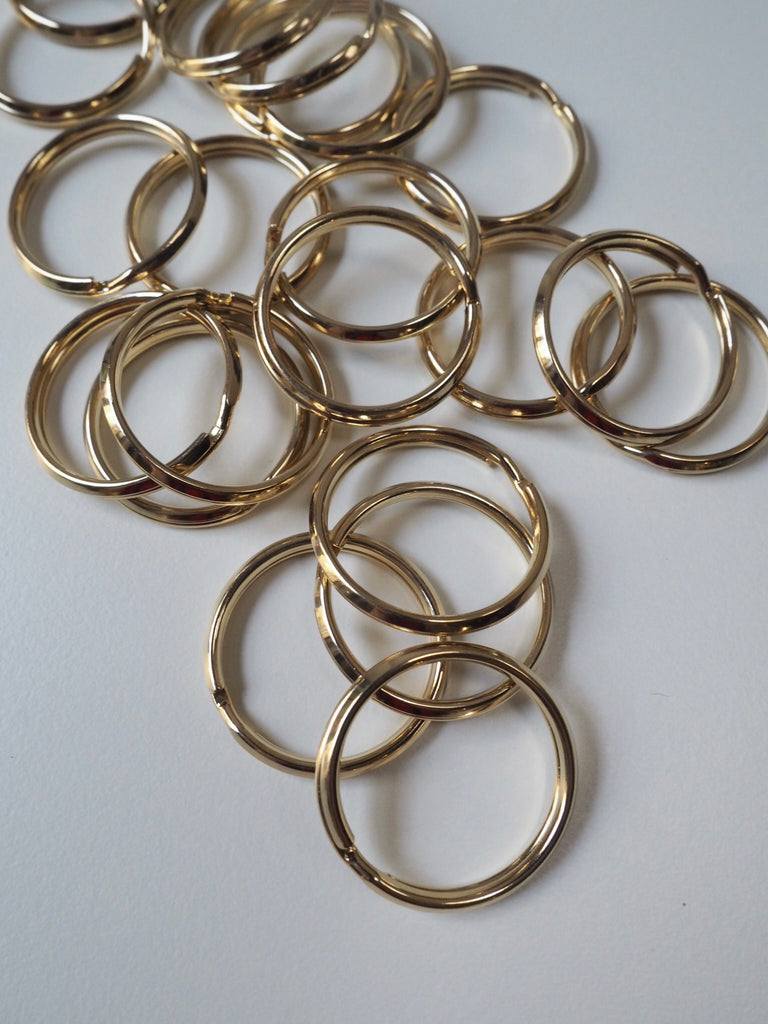Polished Brass Metal Keyring 2.5cm