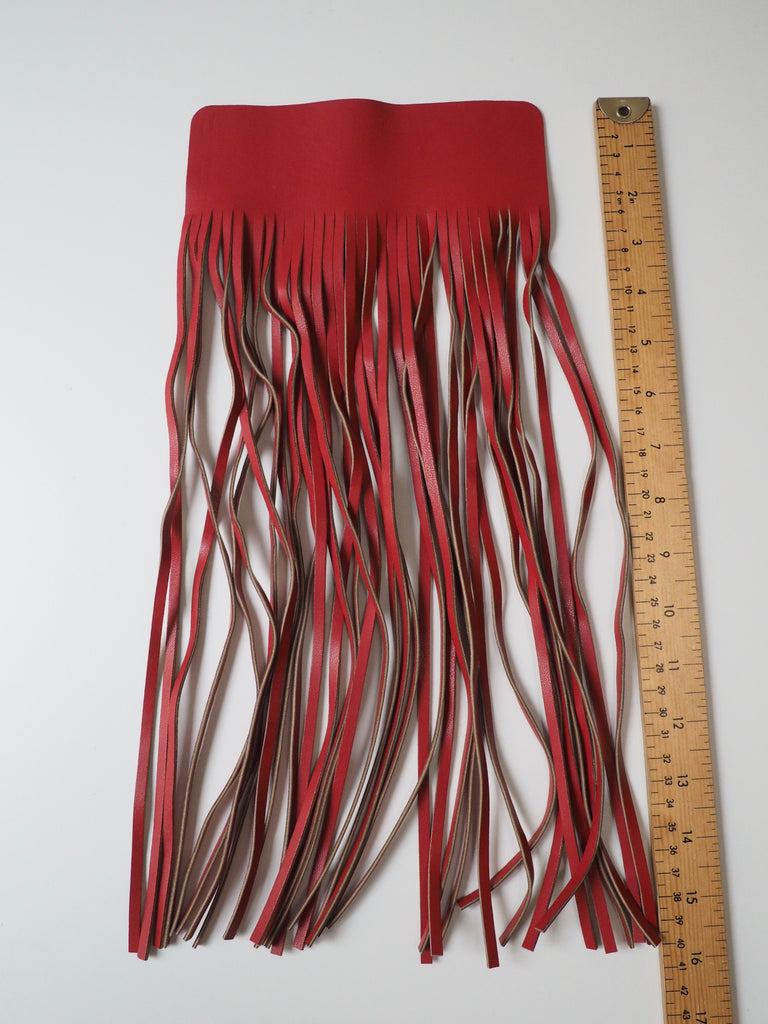 Red Faux Leather Large Fringe Tassel 41cm