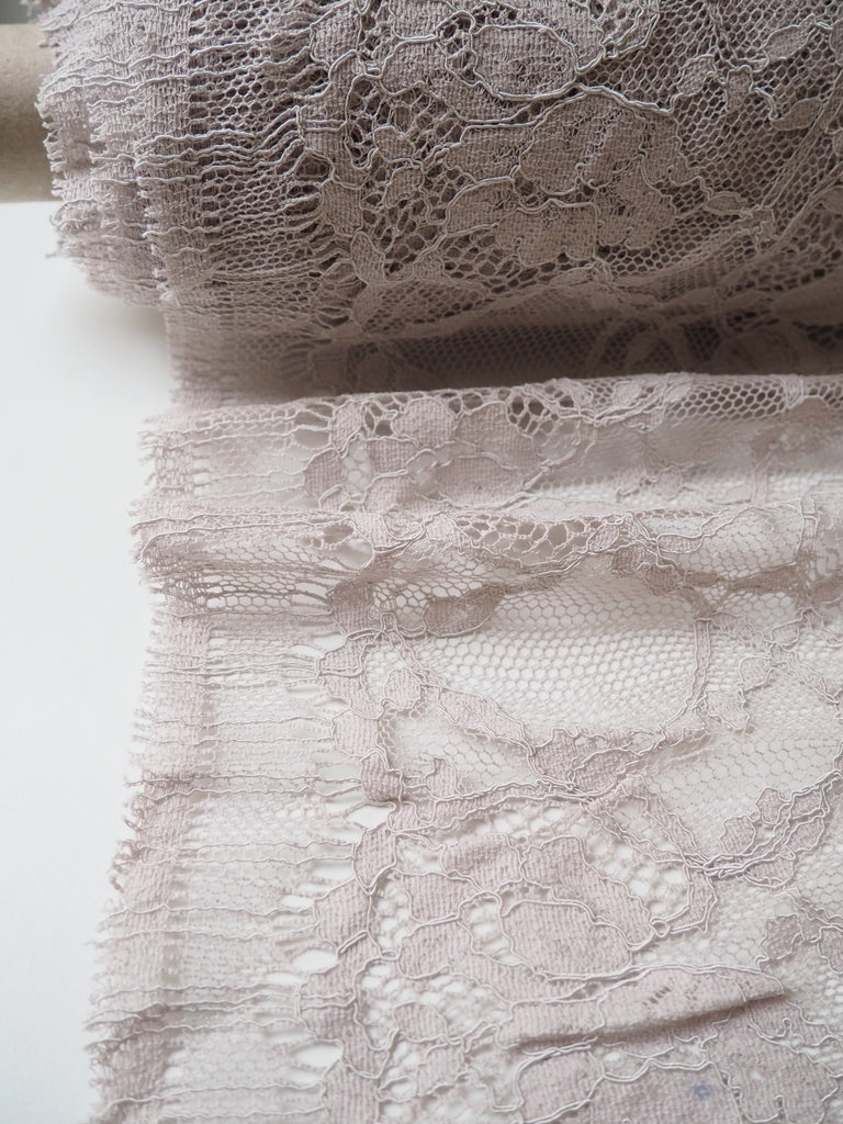 Sepia Motif Corded French Lace