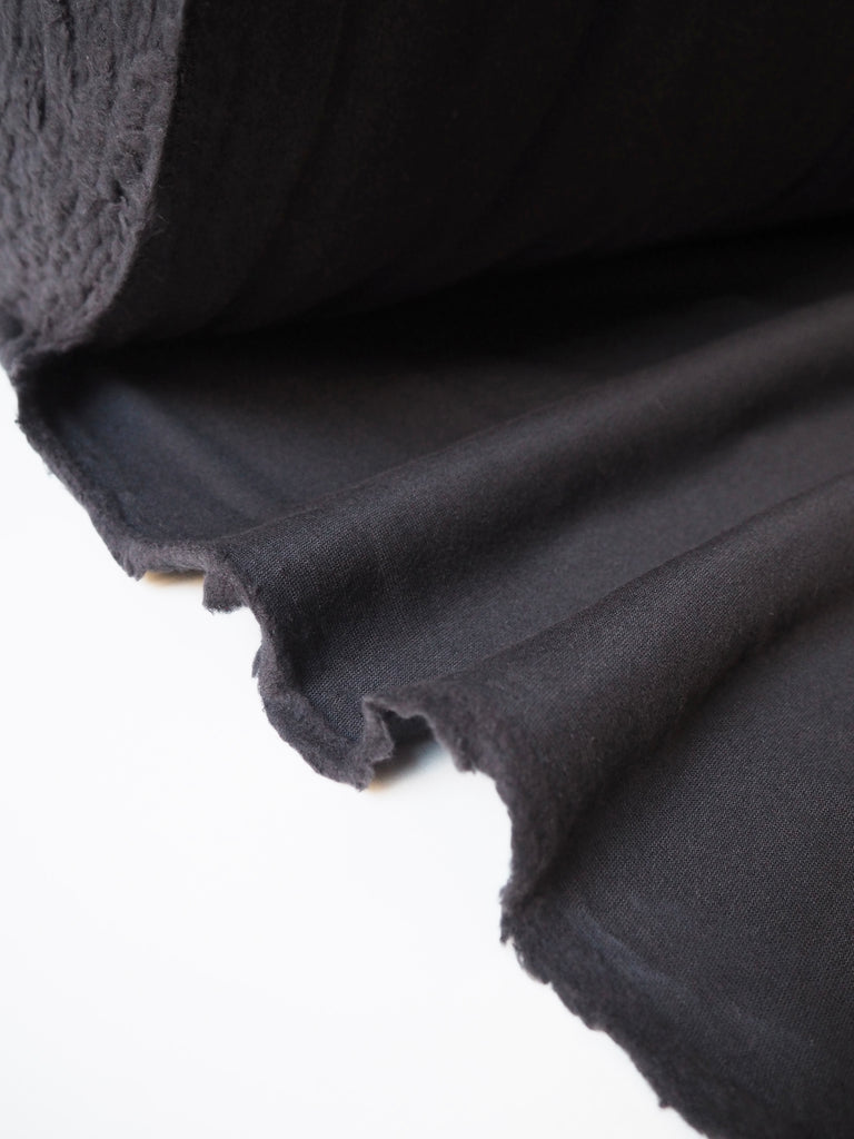 Black Cotton Blend Fleece Backed Sweatshirting