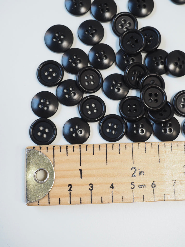 Black Corozo Button 14mm