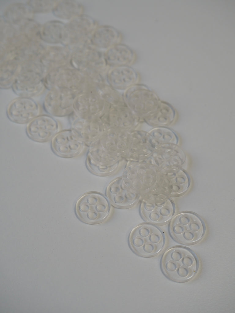 Clear Plastic Backing Button 12mm