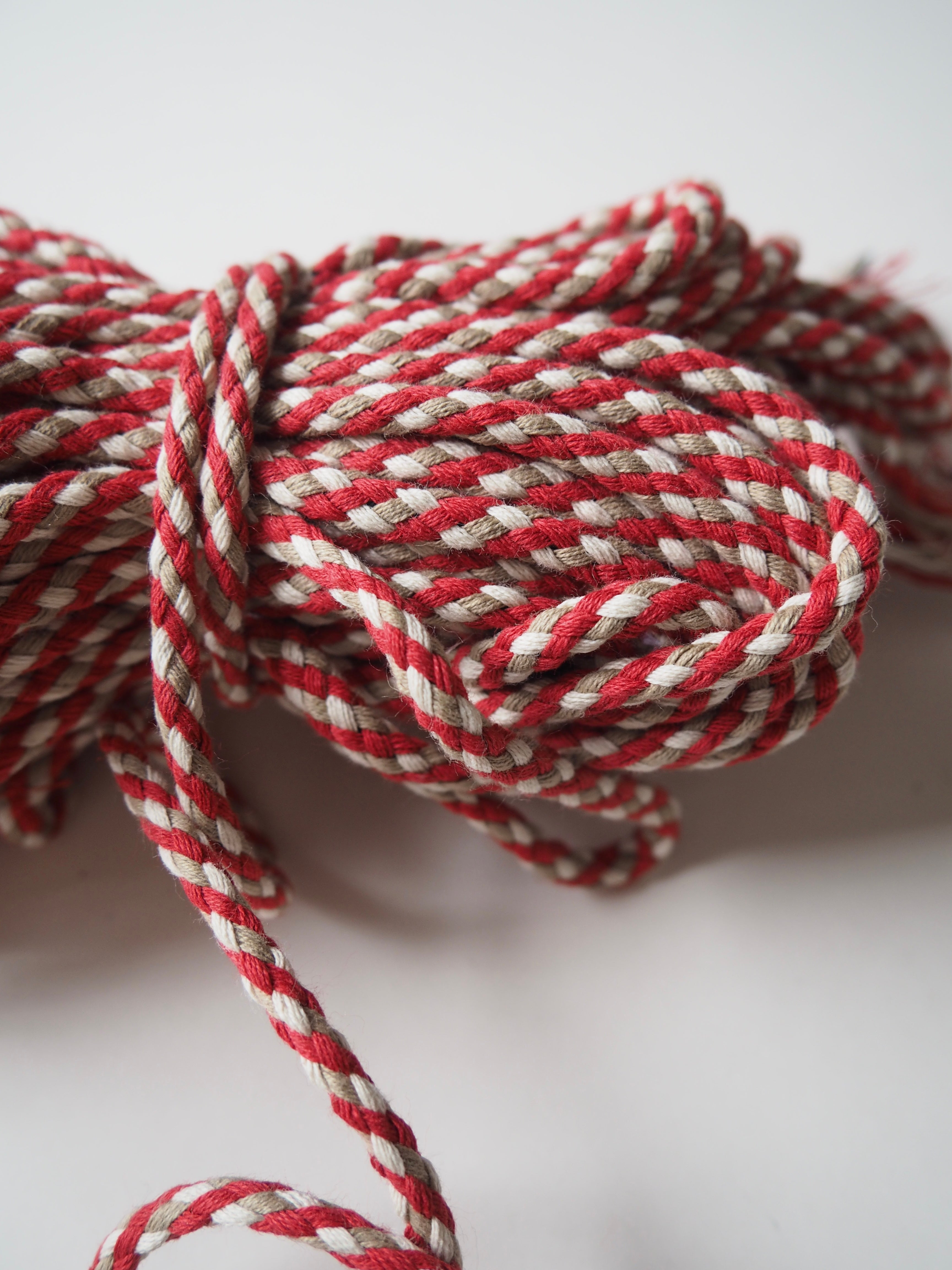 Red and Stone Cotton Braided Cord 6mm – The New Craft House