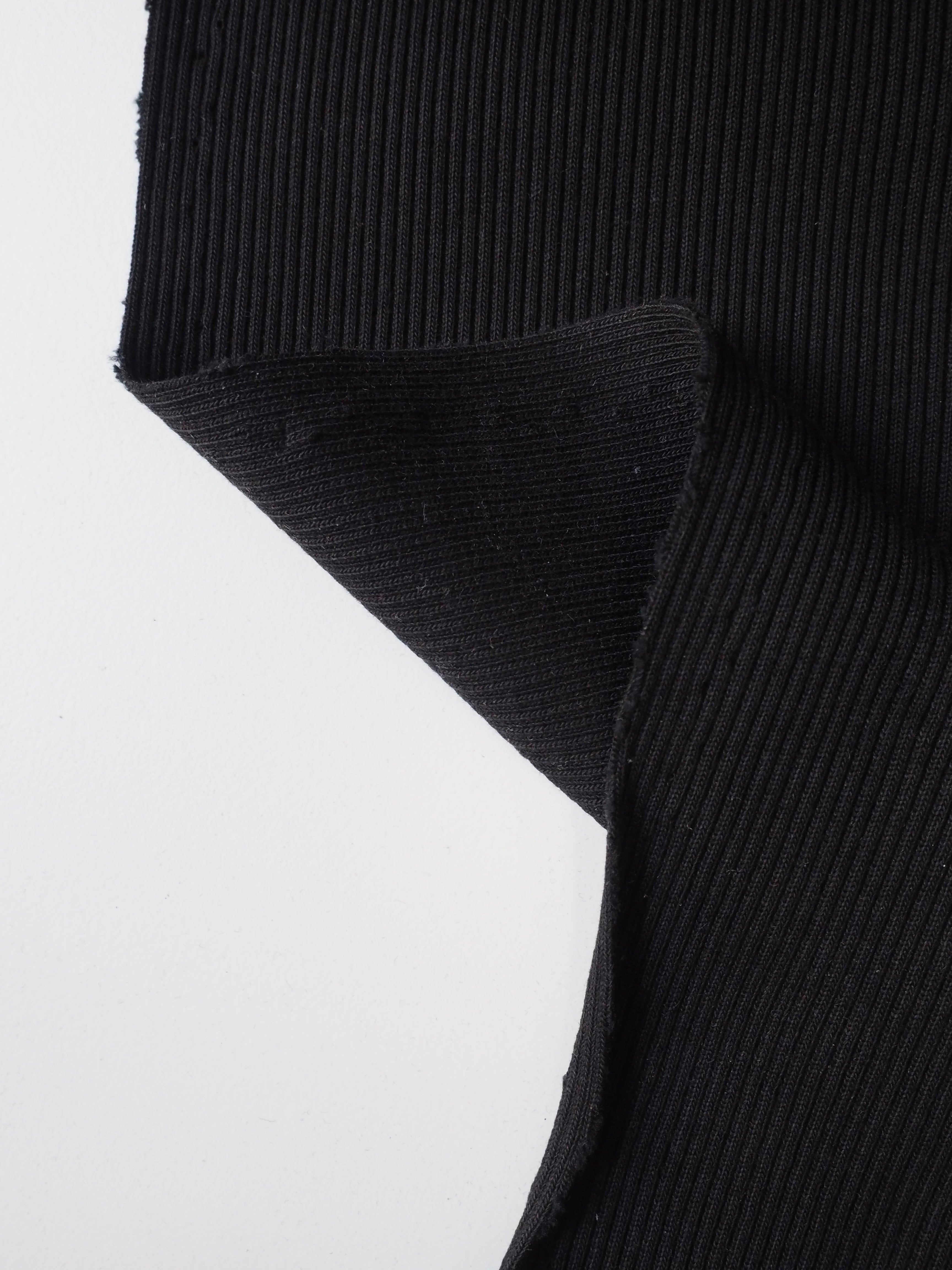 Black 2x2 Rib Knit Cotton Spandex Fabric by the Yard 360GSM 11/20 AMERICAN  MADE